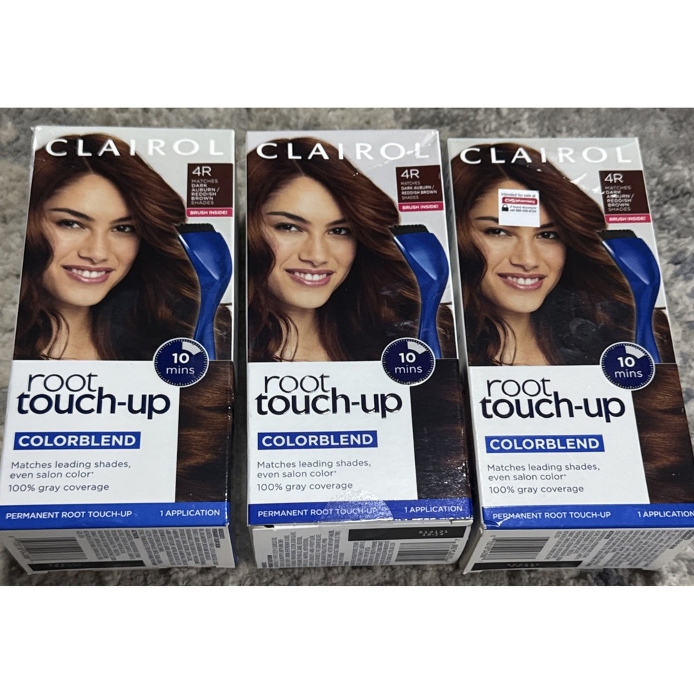 Clairol Root Touch Up Permanent Hair Color Dye 4R Dark Auburn Reddish Brown X 3